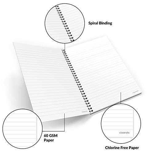 Classmate Spiral Notebook - Single line, Spiral Binding, 240mm x 180mm ...