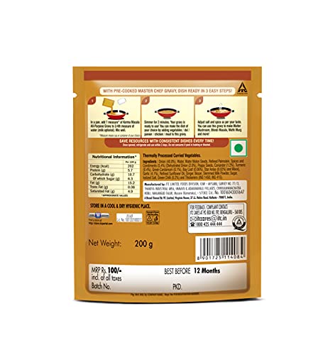 ITC Master Chef Korma Masala All-Purpose Gravy 200g, Ready to Cook ...