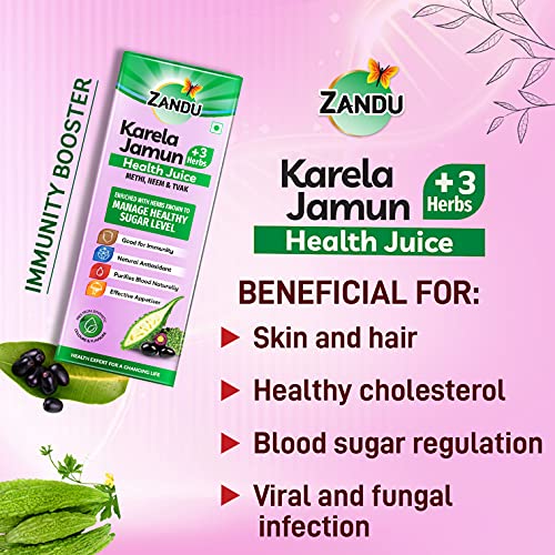 Zandu Karela Jamun and 3 Herbs Juice Ayurvedic Juice for Diabetes