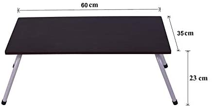 Maverick Multipurpose (Made in India) Laptop/Bed Table with Non-Skid Foldable Legs (Wenge, Steel/Dark)