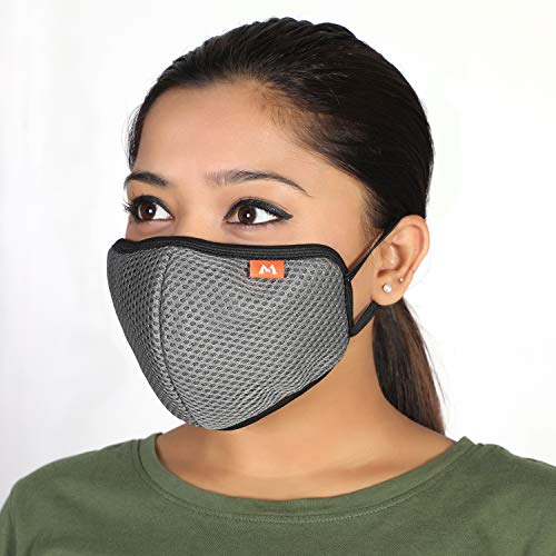 M Medler- MADE IN INDIA- M95 GERMshield Certified Facemask Reusable/washable Outdoor protection Mask Men/Women – GREY (PACK OF 3)