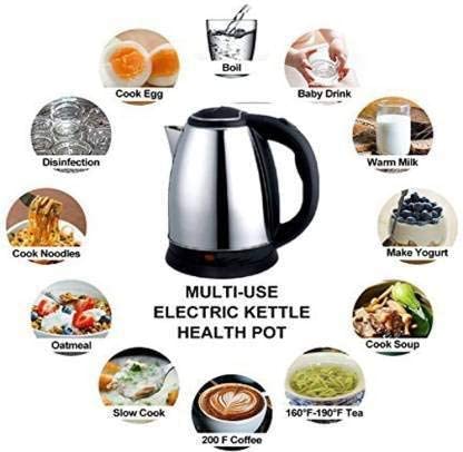 SCW™ Kitchen Appliance Small Kettle Stove Kraft Silver Color 2-Litre Electric Kettle Made In India