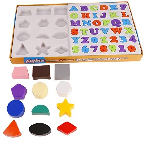 Ambe 3 in 1 Educational Alphabet, Numbers and Shapes for Kids. Made in India