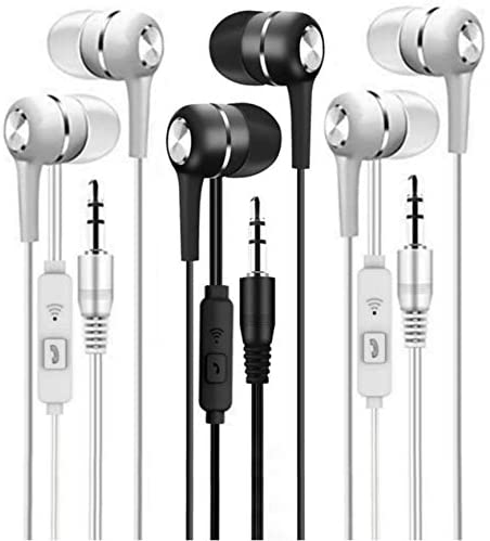 Meyaar Pack of 3 Made in India Headset SP-27 Wired in Ear Headphones 3 Pack (2 White, 1 Black)