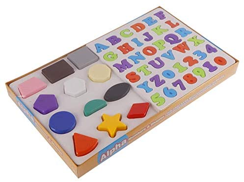 Ambe 3 in 1 Educational Alphabet, Numbers and Shapes for Kids. Made in India