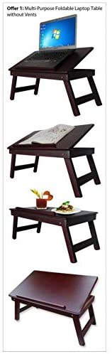 Shopme Store Wooden Table Full Foldable Multipurpose Laptop/Study/Bed Table Multifunction Lap Tablet Desk Made in India