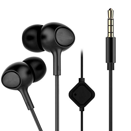 Meyaar LX-03EP Made in India Series with Super Deep Bass 90%-Noise Isolating Earbuds with Microphone and Amazing Sound Effects and Game Experience Headphone with Mic for for All Smartphones(Black)