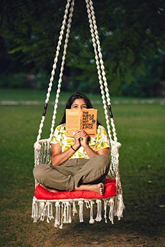 Patiofy Made in India Premium Swing Chair for Adults,Kids Hammock-Hanging Chair Swing with Cushion and Accessories (White)