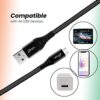 pTron Solero MB301 3A Micro USB Data & Charging Cable, Made in India, 480Mbps Data Sync, Strong & Durable 1.5-Meter Nylon Braided USB Cable for Micro USB Devices - (Black) - Image 8