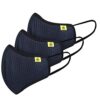 Marcloire - Made In India Standard Size Adult ISO CE Certified Reusable/Washable 5-LDayered Outdoor Protection Face Mask with new pure cotton inner lining inside for Men/Women(Pack of 3) (Blue)