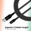 pTron Solero MB301 3A Micro USB Data & Charging Cable, Made in India, 480Mbps Data Sync, Strong & Durable 1.5-Meter Nylon Braided USB Cable for Micro USB Devices - (Black) - Image 6