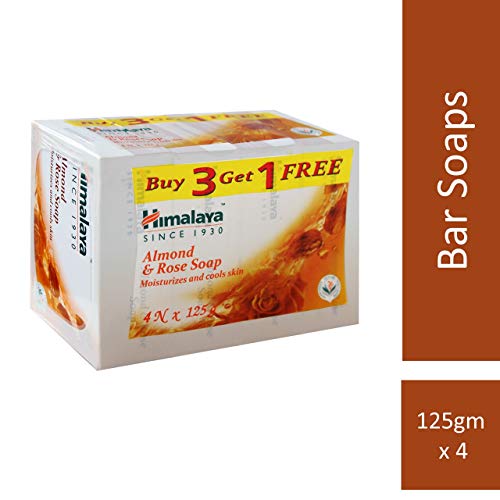 Himalaya Almond and Rose Soap, 125g (Buy 3 Get 1 Free)