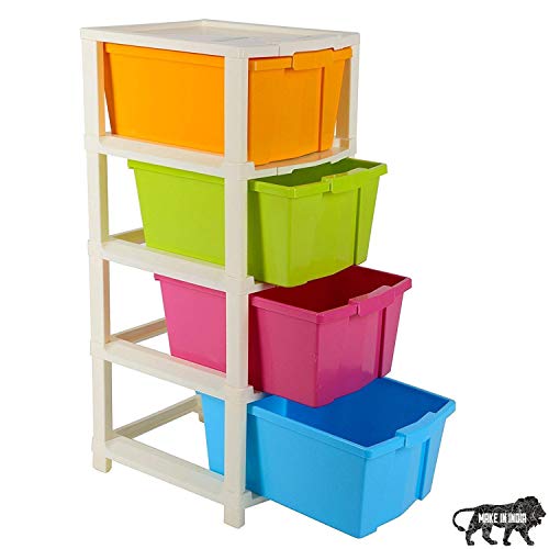 Primelife Plastic 4 XL Modular Drawer Modular Storage Organizer & Storage Box – Made In India (4 XL – Multicolor)