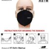 Kawach Mask - Reusable & Washable Face Mask | Made in India - IIT Delhi | 5 Layer Easy to Breath & Universal Size - Pack of 20 - Black - Image 6
