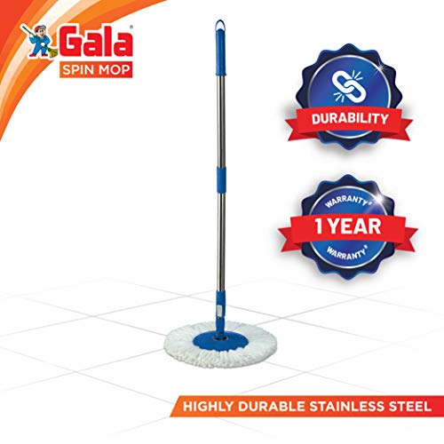 Gala Spin Mop Extendable Handle/Stick Rod with Microfiber Refill (150750)