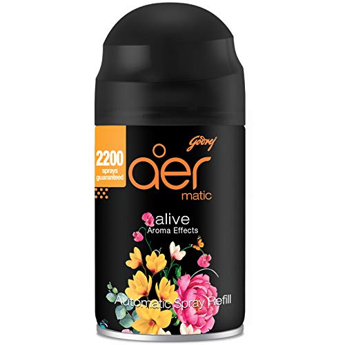 Godrej aer Smart Matic – Automatic Air Freshener Refill, Premium Fragrance – Alive (2200 sprays)