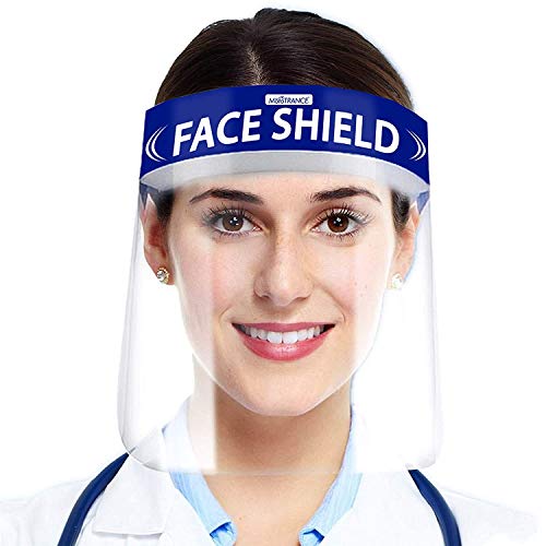 Mototrance Anti-Splash Face Shield with Adjustable Elastic Strap Protective Facial Cover Transparent Full Face Visor with Eye & Head Protection-Made in India