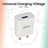 pTron Volta 12W Single USB Smart Charger, Made in India, BIS Certified, Fast Charging Power Adaptor Without Cable for All iOS & Android Devices - (White) - Image 8