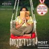 Patiofy Made in India Premium Swing Chair for Adults, Kids Hammock-Hanging Chair Swing with Free Cushion and Accessories (White) - Image 4