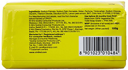 Cinthol Lime Bath Soap 100g (Pack of 4) + 100g FREE