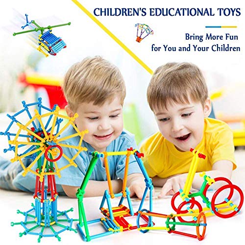 iChoice™ Straw Building Blocks for Kids 120+ Pcs Building Blocks Toy, Early Educational Building Blocks Set for Kids/ Boys/Girls, Made in India Building Block Game