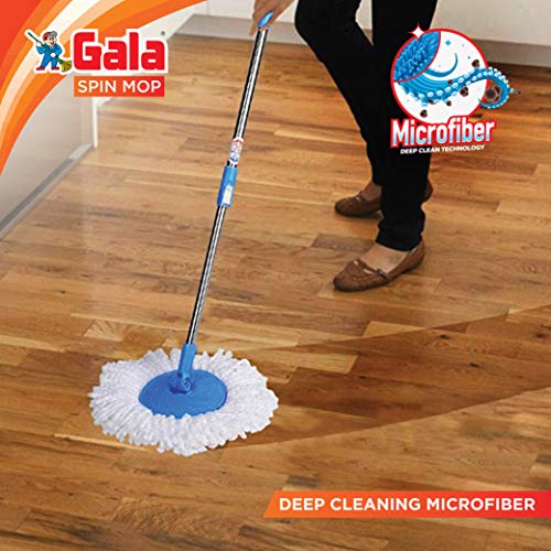 Gala Spin Mop Extendable Handle/Stick Rod with Microfiber Refill (150750)