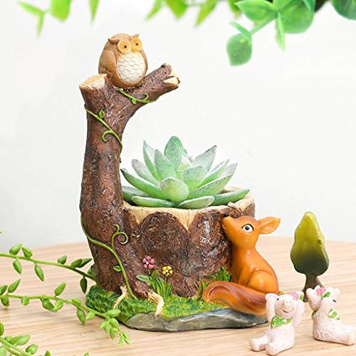 Resin Pot Pack of 4 Owl Tre...