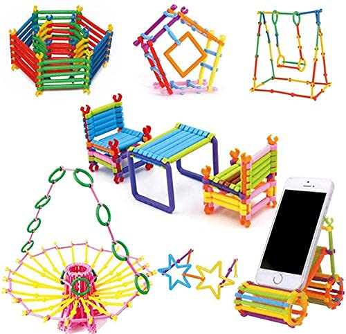 iChoice™ Straw Building Blocks for Kids 120+ Pcs Building Blocks Toy, Early Educational Building Blocks Set for Kids/ Boys/Girls, Made in India Building Block Game