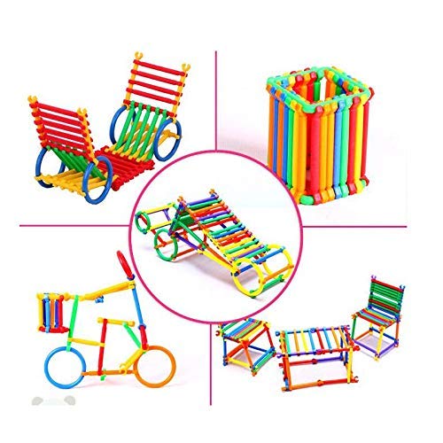 iChoice™ Straw Building Blocks for Kids 120+ Pcs Building Blocks Toy, Early Educational Building Blocks Set for Kids/ Boys/Girls, Made in India Building Block Game