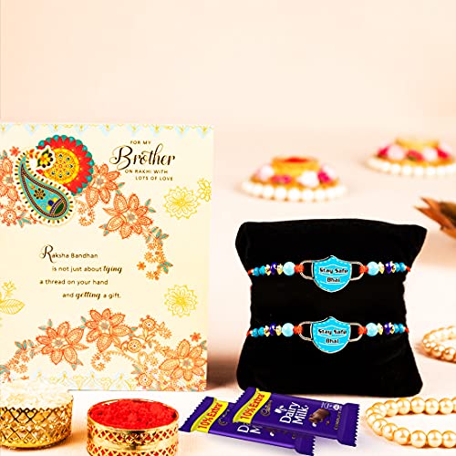 Oriole Gifts Rakhi Gift Hamper Pack with 3 Rakhi Set for Brother | Raksha  Bandhan Rakhi with Chocolate Gift | 8 Chocolate Bits, 4 Almond Rocks & 2  Chocolate Fruit & Nuts