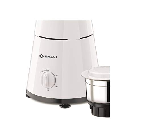 Bajaj GX-1 500W Mixer Grinder with 2 in 1 Function Blade, 3 Jars, White