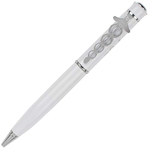 Oculus 1607 Doctor Logo Clip White Metal Ball Pen, Fitted With Germany Made Refill and presented in gift box. Most suitable for medical professionals, nurses, hospitals.