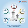 Bajaj GX-8 750W Mixer Grinder with Nutri Pro Feature, 3 Jars, White - Image 2
