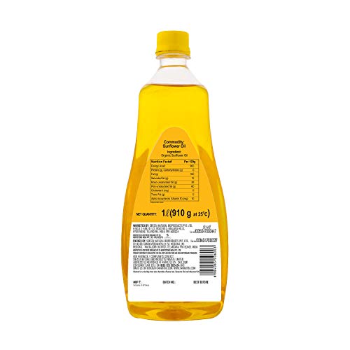 24 Mantra Organic Expeller Pressed Sunflower Oil 1Litre