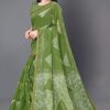 SOURBH Women's Cotton Blend Triangle Shibori Pattern Printed Saree with Blouse Piece - Image 3