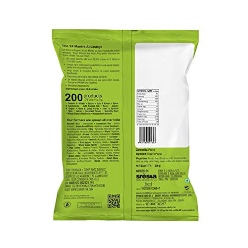 24 Mantra Organic Raw Peanut, 500g