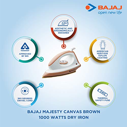 Bajaj Majesty Canvas Brown 1000 Watts Dry Iron