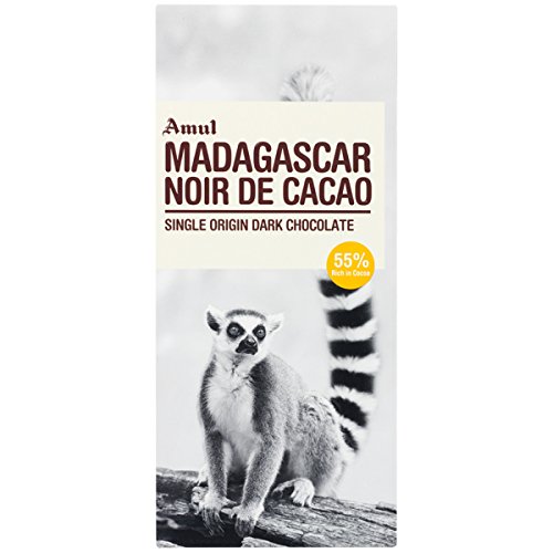 Amul Madagascar Noir De Cacao, Single Origin Dark Chocolate Bar (Pack of 4)