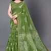 SOURBH Women's Cotton Blend Triangle Shibori Pattern Printed Saree with Blouse Piece - Image 7