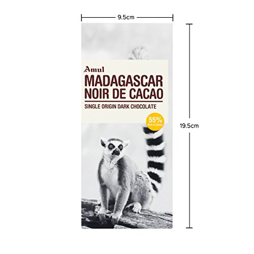 Amul Madagascar Noir De Cacao, Single Origin Dark Chocolate Bar (Pack of 4)