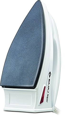 Bajaj DX-6 1000W Dry Iron with Advance Soleplate and Anti-bacterial German Coating Technology, White