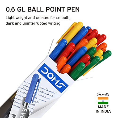 DOMS DF 0.6 GL Ball Point Pens (Blue,Pack of 20 x 4 Set)