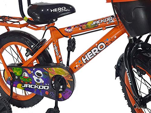 Hero Cycles 14 Kids Cycles Steel Frame Jackoo Orange (Age 2 to 5 Years)