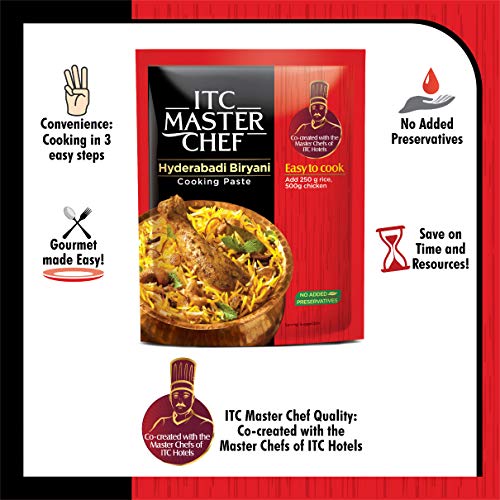ITC Master Chef Hyderabadi Biryani Cooking Paste 80g, Ready to Cook Spice Mix, Easy to Cook Masala Mix
