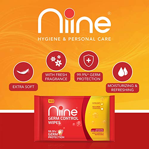 NIINE Germ Control Wipes fo...