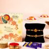 ARCHIES Rakhi For Brother Special Rakshabandhan Combo Set of 2 Ganpati Bhaiya/ Bro/ Bhai Rakhis with Greeting Card, 2 Dairy Milk Chocolates 24 gms, Roli Chawal 10 gms Pack (Gift pack of 6)
