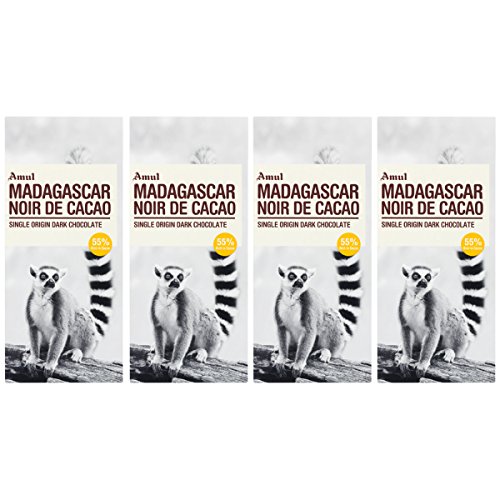 Amul Madagascar Noir De Cacao, Single Origin Dark Chocolate Bar (Pack of 4)