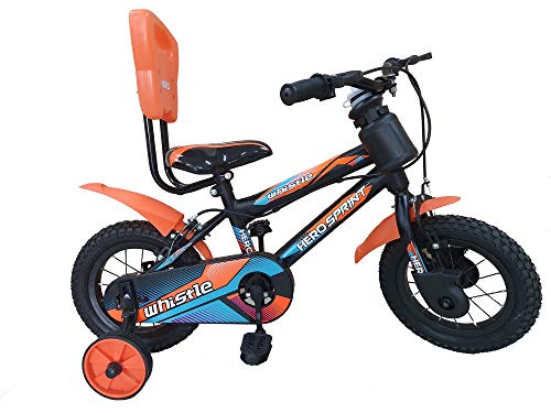 Hero Cycles 14T Steel Frame Cycle with Whistle for Boys and Girls ( 4 to 6 Years, Orange/Black )