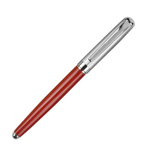 TEUER Excellent Red Body With Silver Clip Designer Metal Roller Ball pen