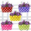 TrustBasket Dotted Oval Railing Planters (Multicolour, Pack of 5)